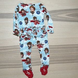 POSH PEANUT— AMELIA EARHART FOOTIE RUFFLED ZIPPERED ONE PIECE